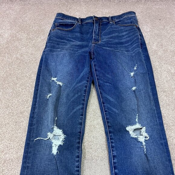 Abercrombie & Fitch Ultra High Rise Super Skinny Jeans Blue Distressed 12S NWT - Picture 6 of 13